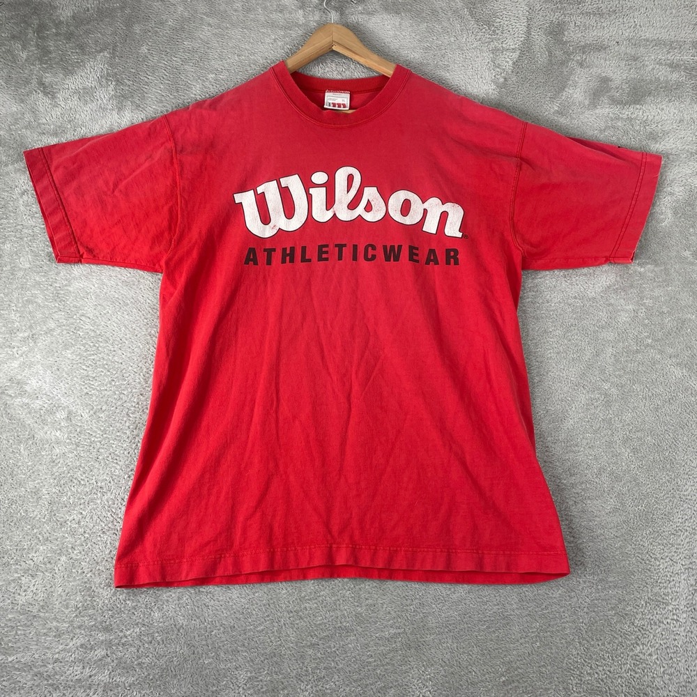 Wilson Shirt Mens XL Red Vintage 90s Made USA Athletic Wear Sportswear